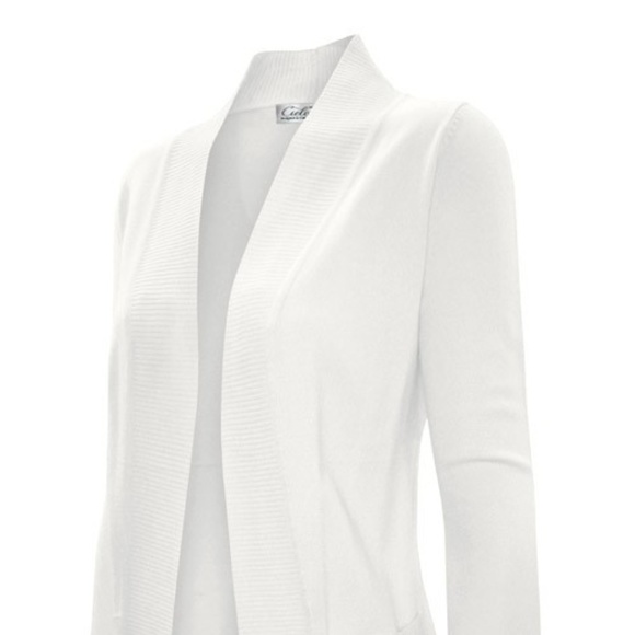 NEW cozy solid white soft cardigan - Picture 5 of 8